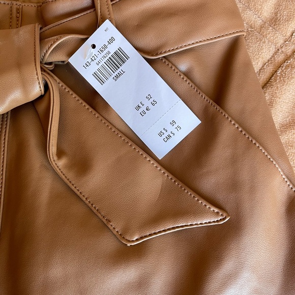 Abercrombie & Fitch Vegan leather belted skirt NWT size S - Picture 7 of 14